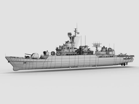 Chinese Navy Type053H3 Jiangwei Frigate 3D Model