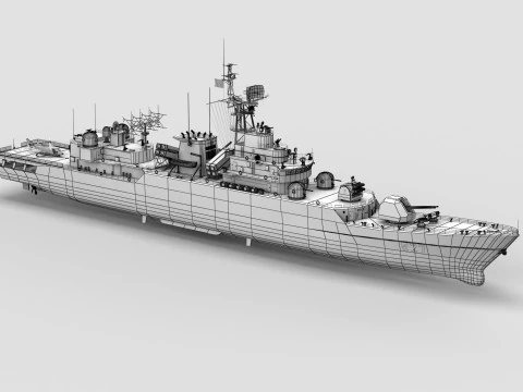 Chinese Navy Type053H3 Jiangwei Frigate 3D Model