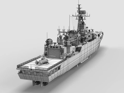 Chinese Navy Type053H3 Jiangwei Frigate 3D Model