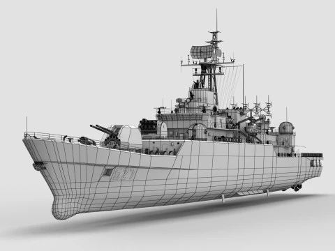 Chinese Navy Type053H3 Jiangwei Frigate 3D Model