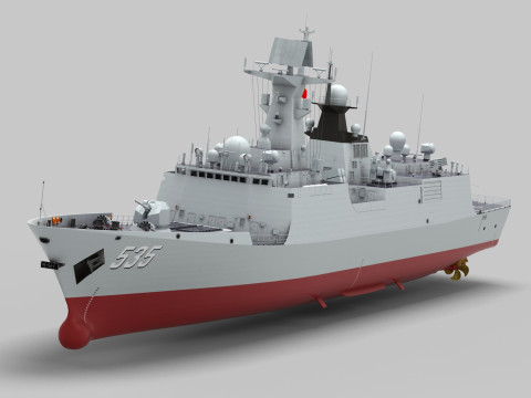 Chinese Navy Type 054A Jiangkai Frigate Modelo 3D