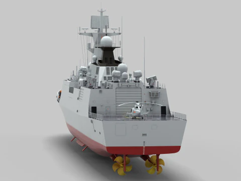 Chinese Navy Type 054A Jiangkai Frigate 3D Model