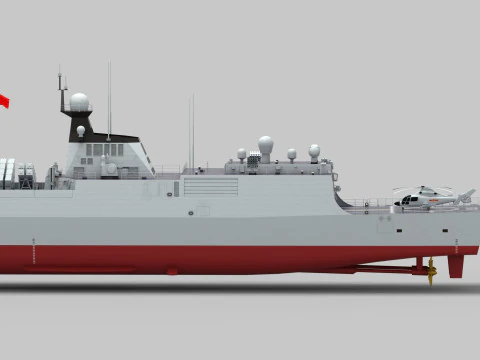 Chinese Navy Type 054A Jiangkai Frigate 3D Model