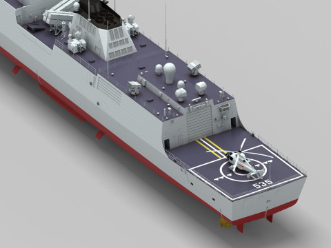 Chinese Navy Type 054A Jiangkai Frigate Modelo 3D