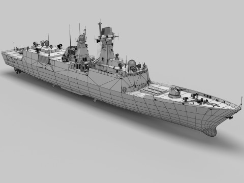 Chinese Navy Type 054A Jiangkai Frigate Modelo 3D