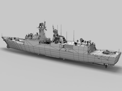 Chinese Navy Type 054A Jiangkai Frigate Modelo 3D