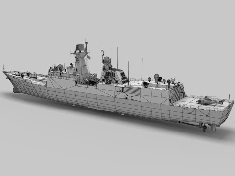 Chinese Navy Type 054A Jiangkai Frigate 3D Model