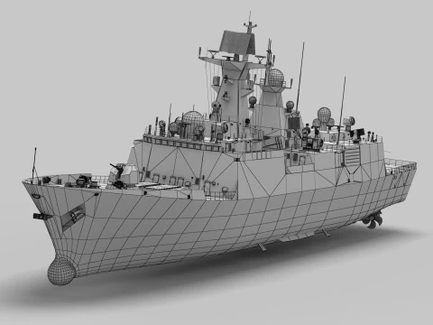 Chinese Navy Type 054A Jiangkai Frigate 3D Model
