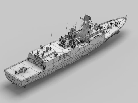 Chinese Navy Type 054A Jiangkai Frigate 3D Model