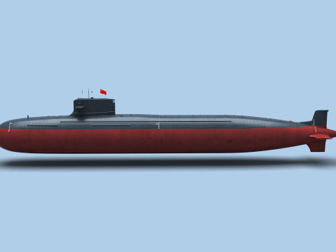 Chinese Type093 Nuclear Submarine 3D मॉडल