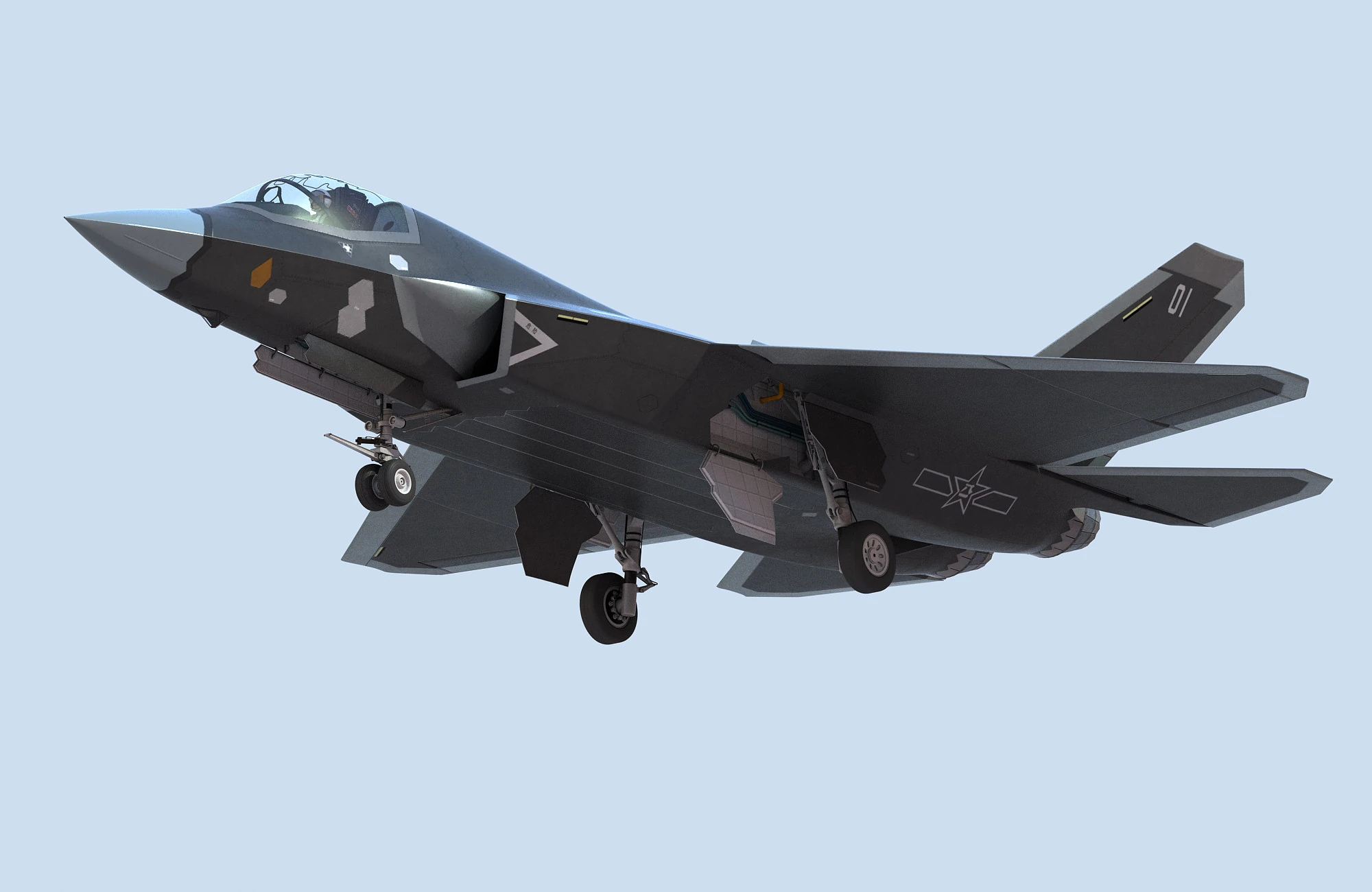 Ca&ccedil;a a jato furtivo J35 chin&ecirc;s Modelo 3D .c4d .max .obj .3ds .fbx .stl .blend 