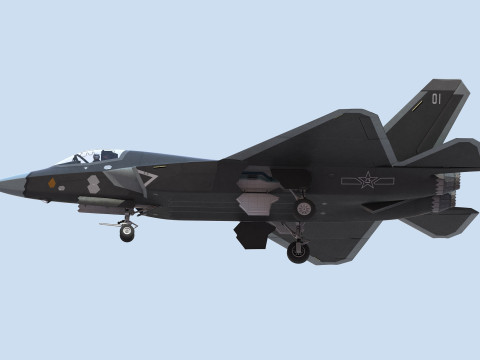 Chinese J35 Stealth Jet Fighter Modelo 3D