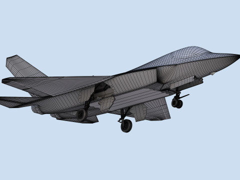 Chinese J35 Stealth Jet Fighter Modelo 3D