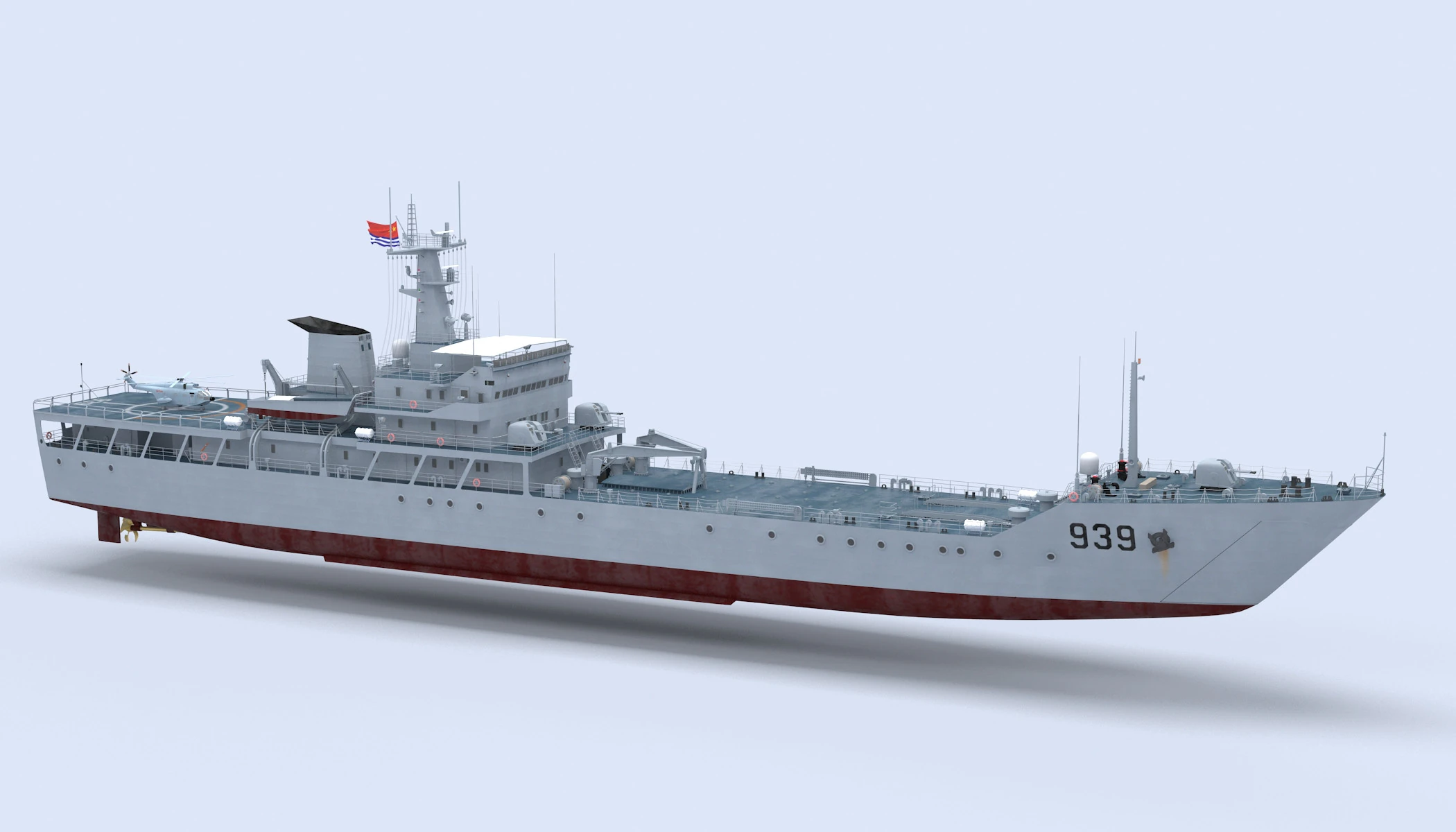 Type-072III Landing Ship 3D Model .c4d .max .obj .3ds .fbx .stl .blend