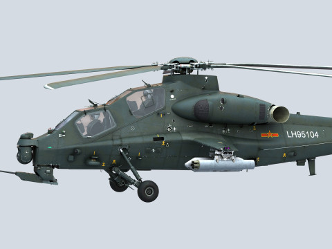 China Armed Helicopter - PLA-WZ10 3D 모델