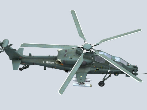 China Armed Helicopter - PLA-WZ10 3D 모델