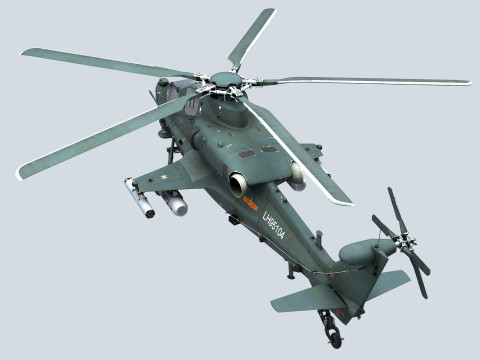 China Armed Helicopter - PLA-WZ10 3D 모델