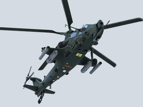 China Armed Helicopter - PLA-WZ10 3D 모델