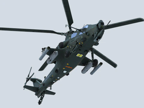中国武装直升机 - PLA-WZ10 3D 模型