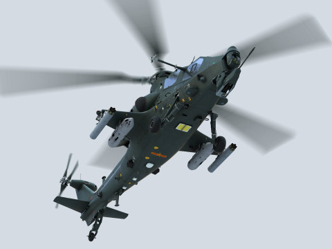 China Armed Helicopter - PLA-WZ10 3D 모델