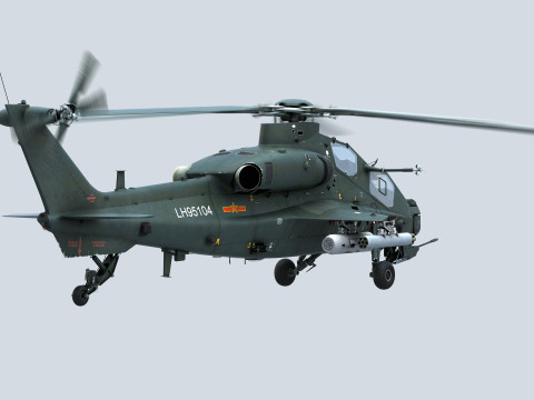 China Armed Helicopter - PLA-WZ10 3D 모델