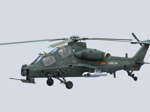 China Armed Helicopter - PLA-WZ10 3D 모델
