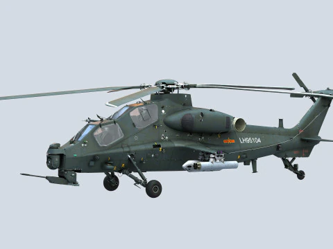 中国武装直升机 - PLA-WZ10 3D 模型