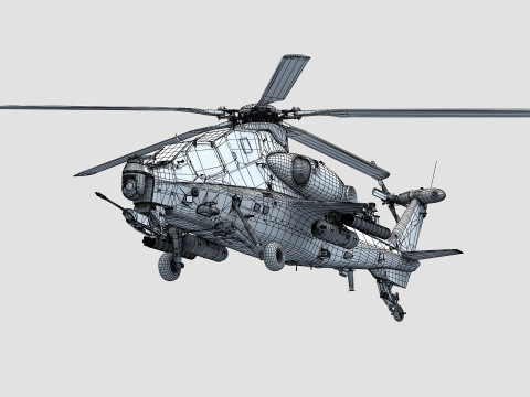China Armed Helicopter - PLA-WZ10 3D 모델