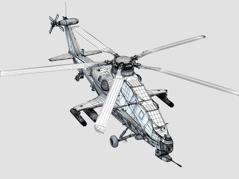 China Armed Helicopter - PLA-WZ10 3D 모델