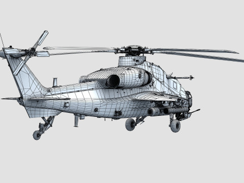 China Armed Helicopter - PLA-WZ10 3D 모델