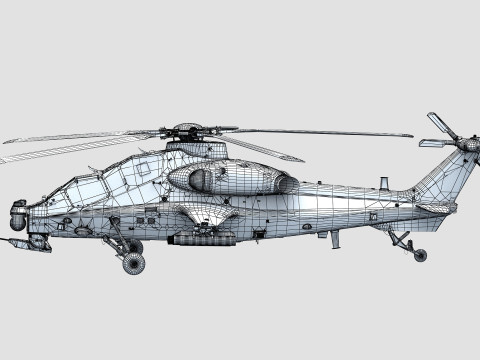 China Armed Helicopter - PLA-WZ10 3D 모델