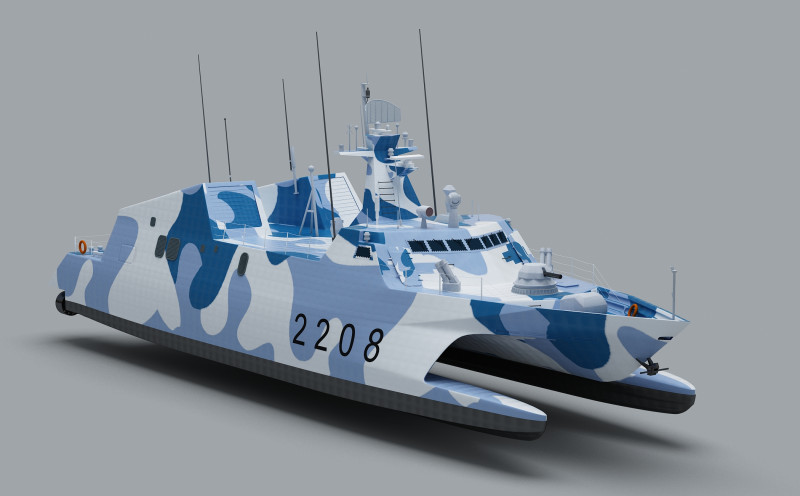 Type 022 Fast Attack Missile Craft Modelo 3D .c4d .max .obj .3ds .fbx .stl .blend