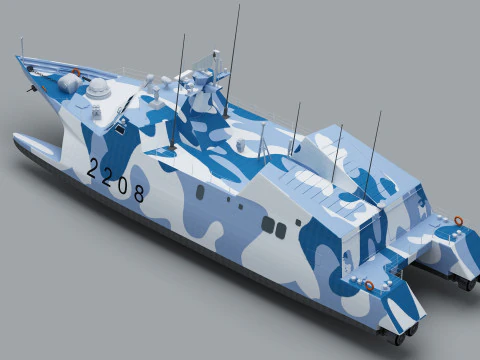 Type 022 Fast Attack Missile Craft 3D Model