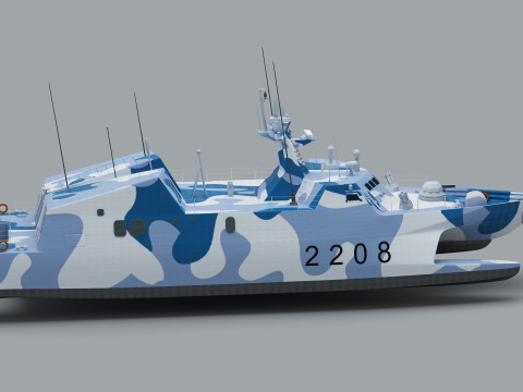 Type 022 Fast Attack Missile Craft Modelo 3D