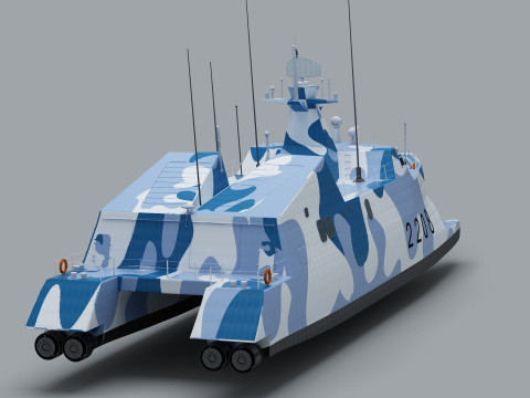 Type 022 Fast Attack Missile Craft Modelo 3D