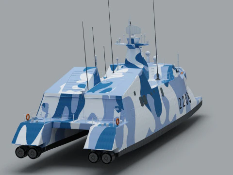 Type 022 Fast Attack Missile Craft 3D Model