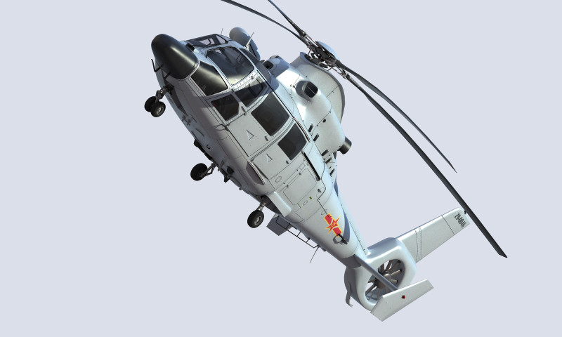 Chinese Navy Z-9 Helicopter 3D Model .c4d .max .obj .3ds .fbx .stl .blend 