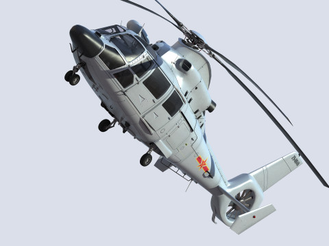 Chinese Navy Z-9 Helicopter 3D Model