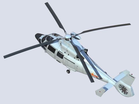 Chinese Navy Z-9 Helicopter 3D Model