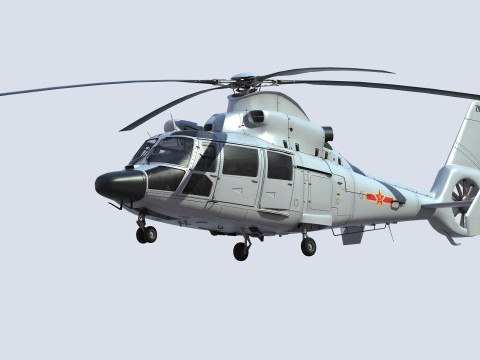 Chinese Navy Z-9 Helicopter 3D Model