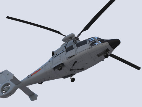 Chinese Navy Z-9 Helicopter 3D Model