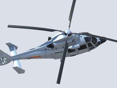 Chinese Navy Z-9 Helicopter 3D Model