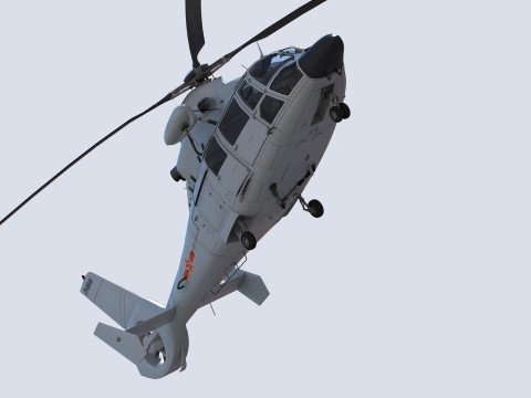 Chinese Navy Z-9 Helicopter 3D Model