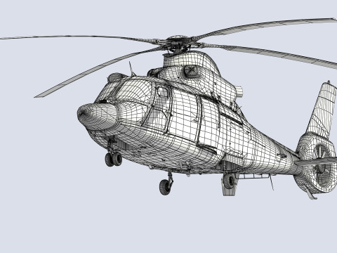 Chinese Navy Z-9 Helicopter 3D Model