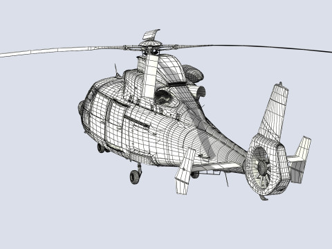 Chinese Navy Z-9 Helicopter 3D Model