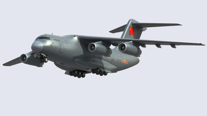 Xian Y20 Large Military Transport Aircraft 3D 模型 .c4d .max .obj .3ds .fbx .stl .blend