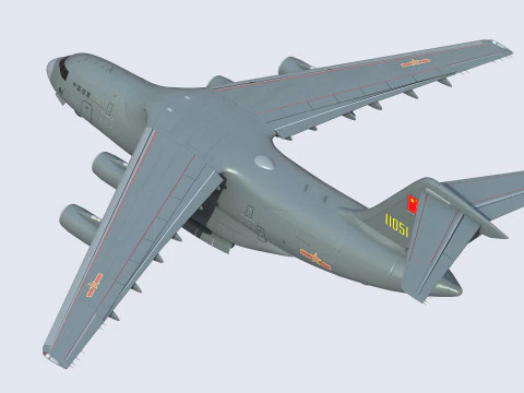 Xian Y20 Large Military Transport Aircraft 3D Model