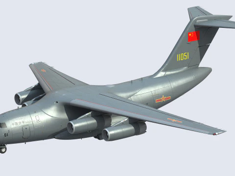 Xian Y20 Large Military Transport Aircraft 3D Model