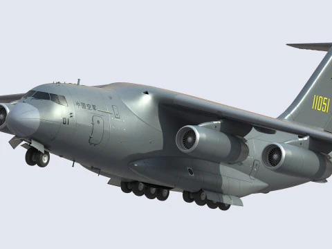 Xian Y20 Large Military Transport Aircraft 3D Model