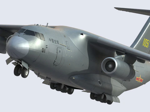 Xian Y20 Large Military Transport Aircraft 3D Model